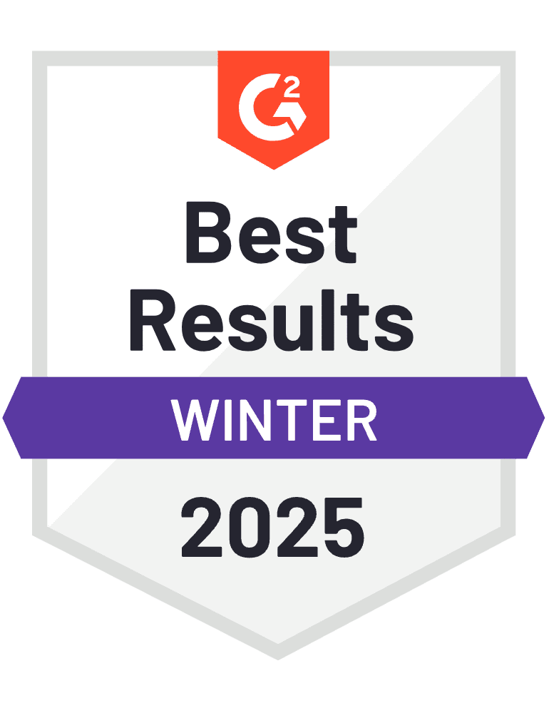 G2 Best Results award Winter 2025.
