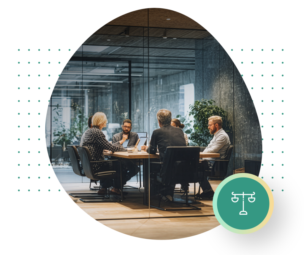 NIS2 team discussion in a modern business environment.