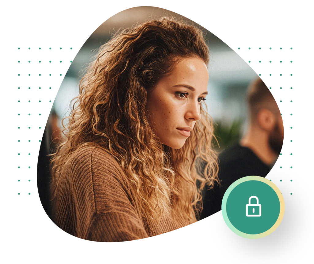 Individual analysing NIS2 information on a secure digital system.