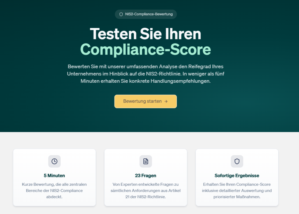 Testen Sie Ihre NIS2-Compliance.