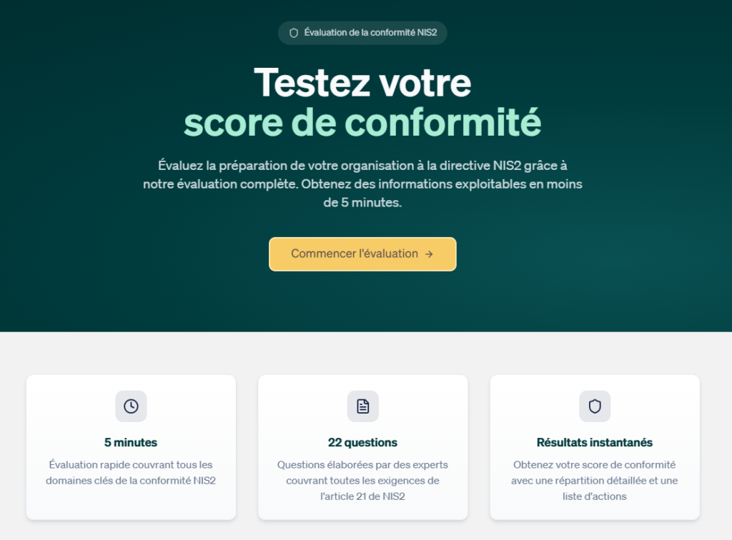 Testez votre conformité NIS2.