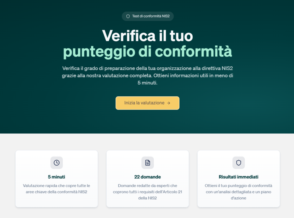 Verifica la tua conformità NIS2.