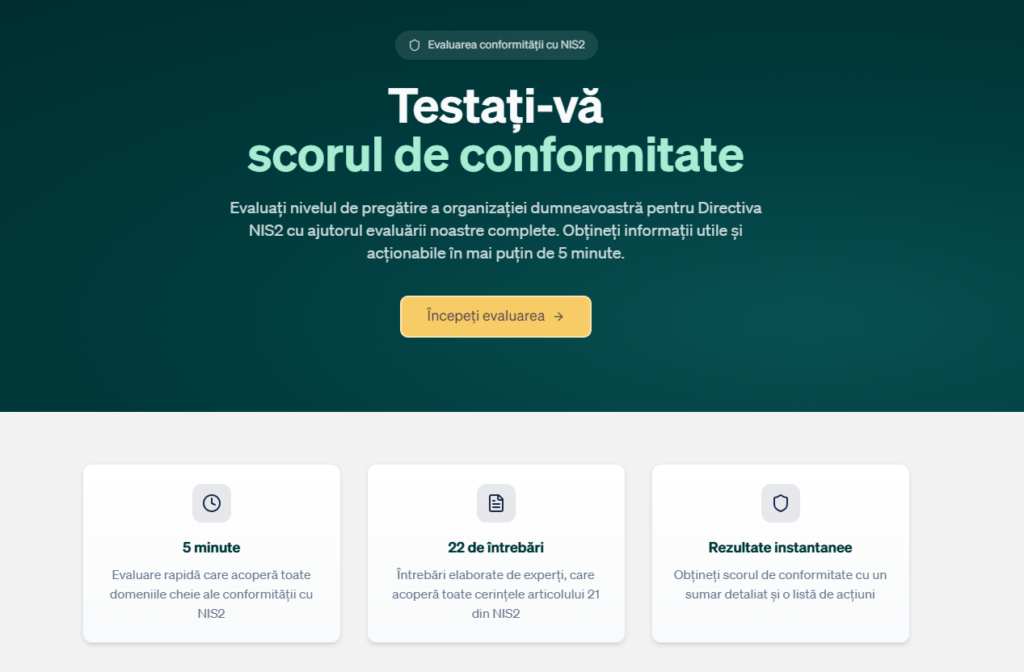Testează-ți conformitatea cu NIS2.