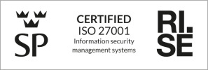 Certified ISO 27001 – Information security management systems (RISE)