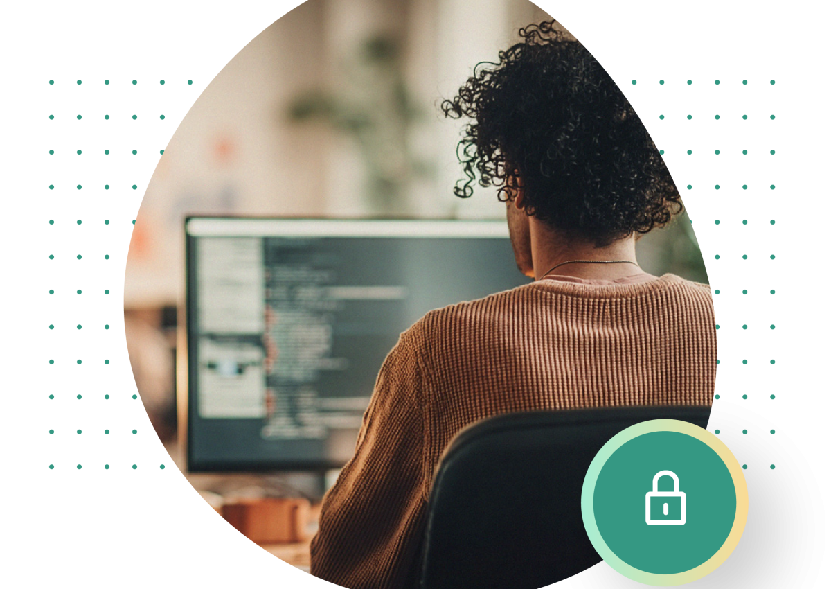 Business professional using a digital compliance platform for NIS2 compliance.